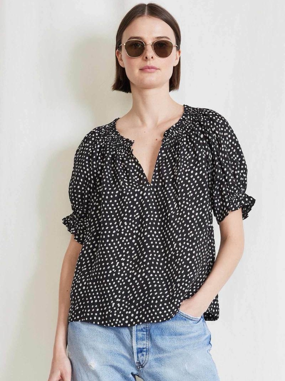 APIECE APART LAS CASAS TOP BLACK DOT